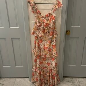 Floral maxi wayf dress with cutouts